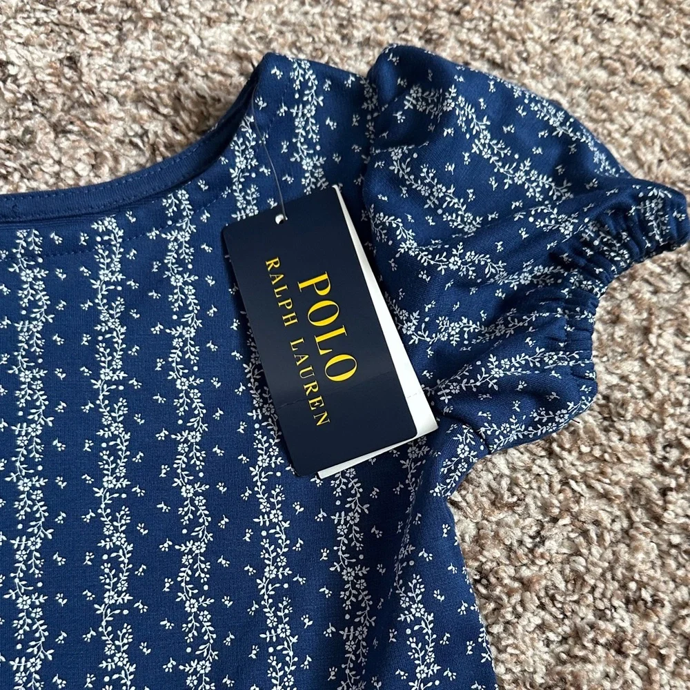 NWT POLO BY RALPH LAUREN GIRLS FLORAL STRETCH PONTE DRESS - Picture 3 of 10